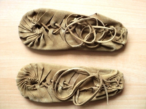 Cream Indian Suede Leather Shoes Hippie Style