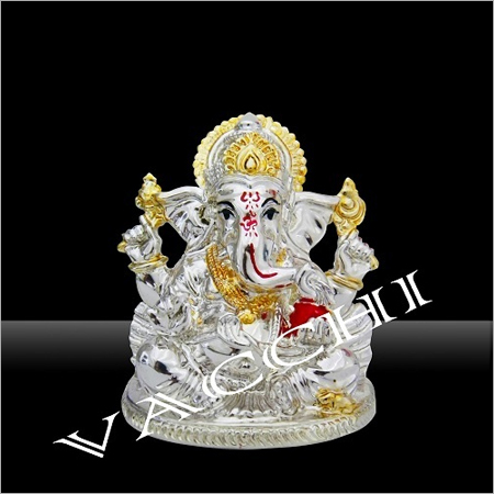 Silver Plated Ganesha God Idol