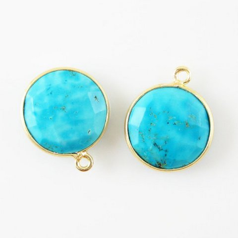 Round Turquoise Gemstone Connector