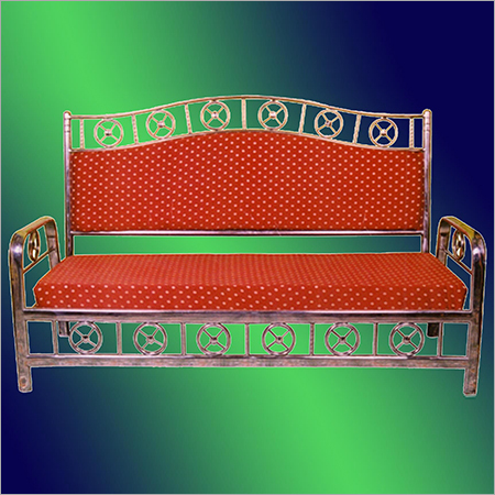 Steel Wedding Sofa - Steel Frame, 3-Seater, Red | Rustproof, Portable, Elegant Design, Comfortable Seating