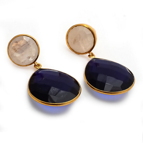 Sapphire Hydro & Moonstone Gemstone Earrings