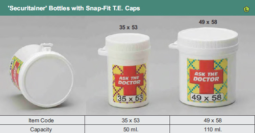 Securitainer Botles aka Securipot aka Securijar