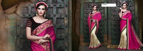 Party Wear Saree - Silk Blend, 5.5 Meters, Pink | Zari Embroidery, Intricate Design, Glamorous Look