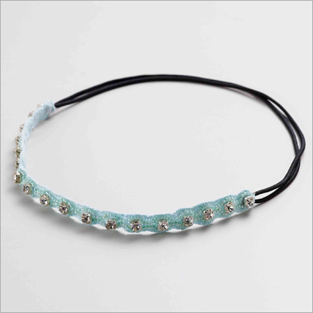 Stone Beaded Headband With Light Green Bead
