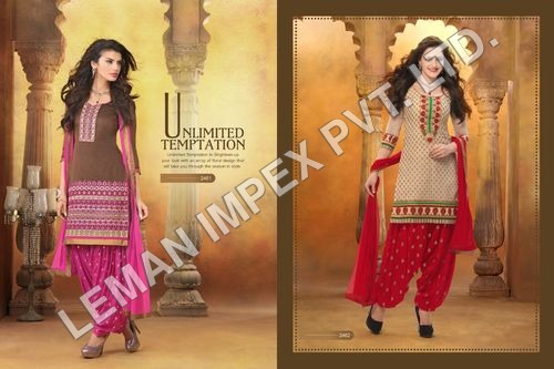 Salwar Suit - Cotton, 50 Inches, Brown | Elegant Design, Comfortable Fabric, Embroidery Work, Stylish Look, Perfect Fit