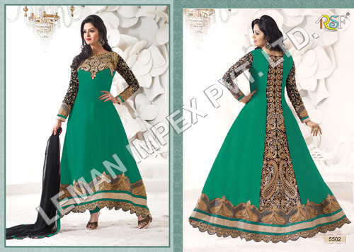 Salwar Suit - Silk, M-XXXL, 52 Inches, Green | Embroidery, Elegant Design, Comfortable Fabric, Stylish Look, Perfect Fit