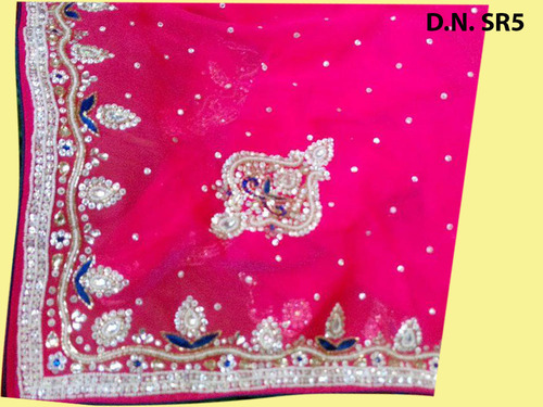 Indian Saree - Silk, 5.5 Yards, Hand-Embroidered, Zari Border | Colorfast, Durable Fabric, Elegant Designs, Soft Texture, Party Wear