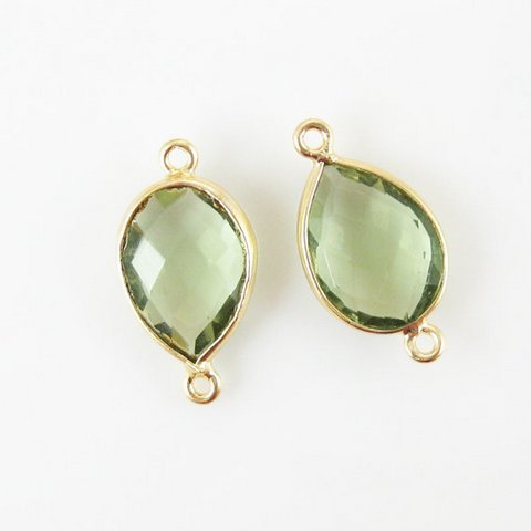 Pear Green Amethyst Gemstone Connector
