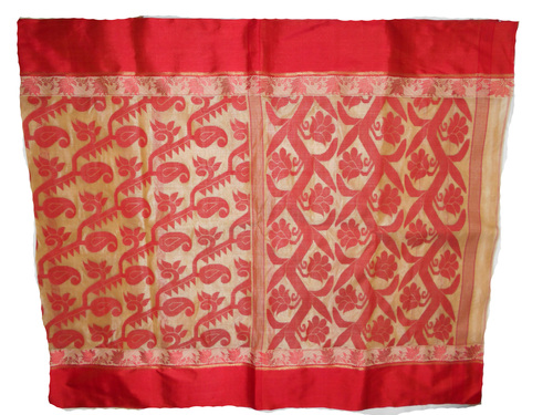 Handloom Pure MahaPar Red Tussar Saree