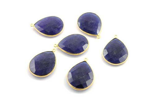 Pear Dyed Sapphire Gemstone Connector
