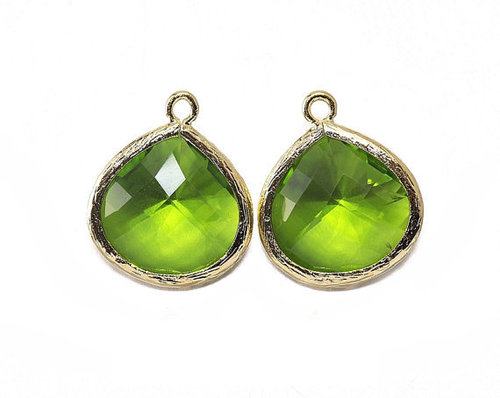Pear Peridot Gemstone Connector
