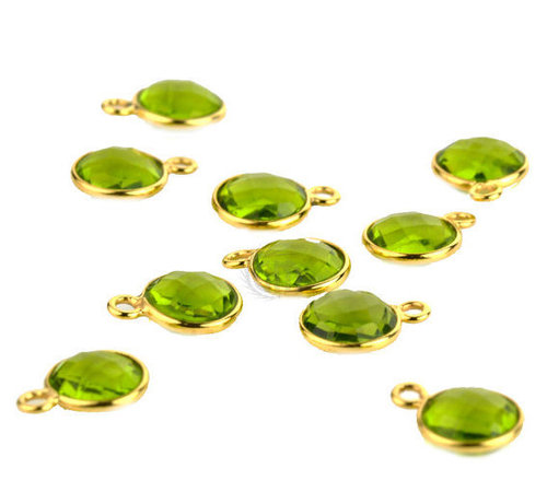 Round Peridot Gemstone Connectors