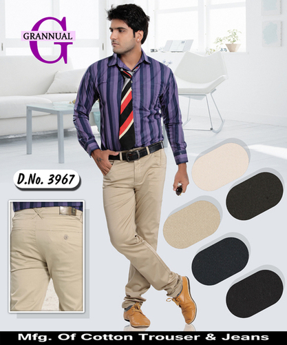 Mens Brown Formal Trousers