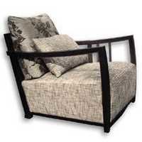 Sofa Lounge Set - Wood & Fabric, Standard Size, Rectangular, Matte Polished Finish, Free-standing, Lightweight