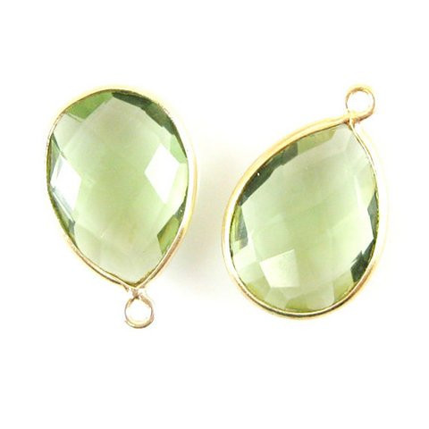 Pear Green Amethyst Gemstone Connector