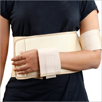Shoulder Immobiliser - Cotton Elastic, 6 Inch Width, Beige | Adjustable Straps, Lightweight, Left/Right Arm Fit
