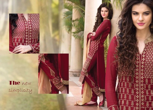 Ladies Long Kurtis - Georgette, Multiple Sizes, Multiple Colors | Intricate Embroidery, Elegant Style, Perfect Fit, Durable Stitching