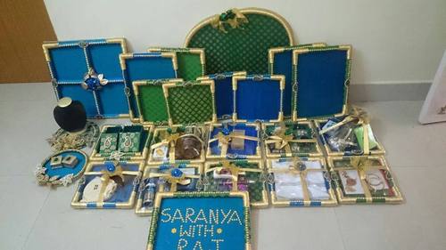 blue and green trousseau packing