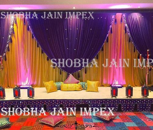 Purple Wedding Curtains And Jhallars