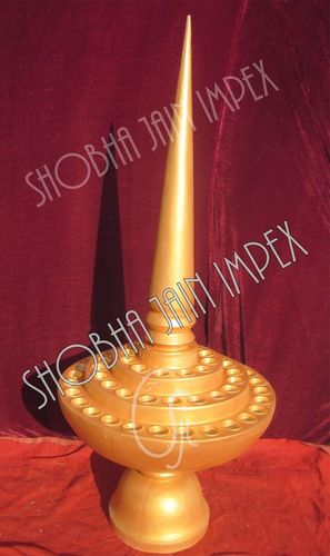 Golden Fiber Candle Decorative Item