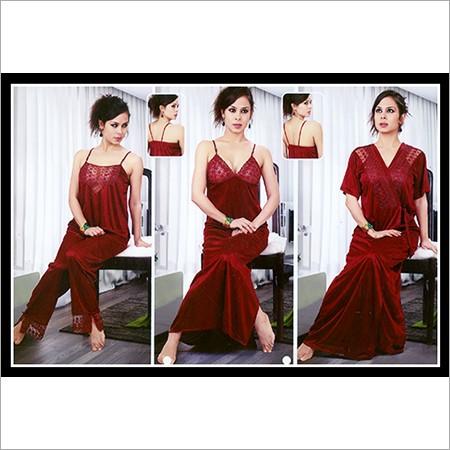 Four Piece Satin Nighty