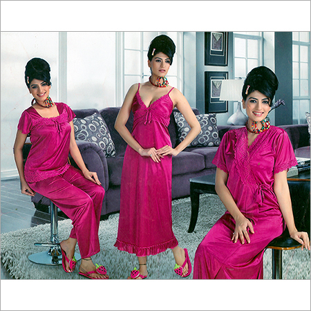 Four Piece Satin Nightwear