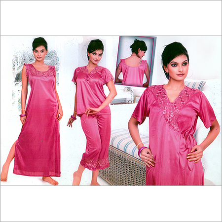 Four Piece Satin Nightgown