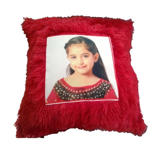 Fur Red Cushion (16"x16") Single SIde Fur Red
