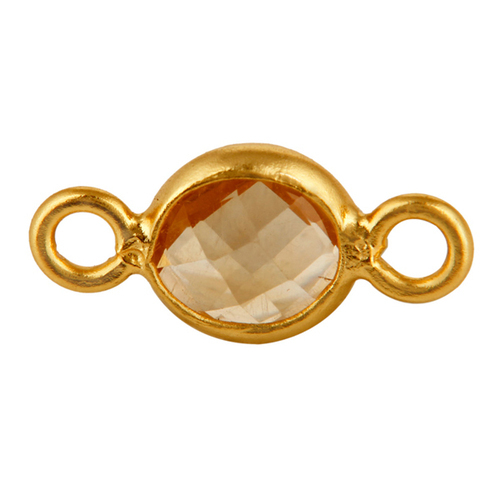 Oval Citrine Gemstone Connector