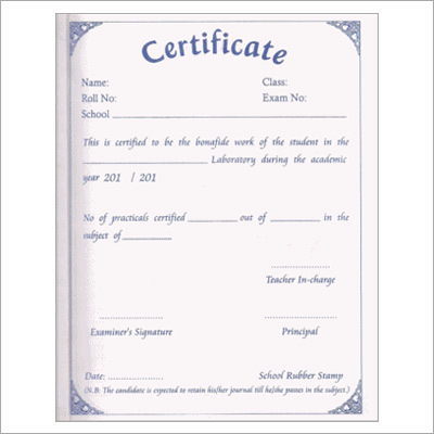 Printed School Certificate