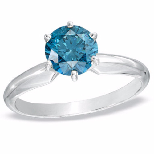 Blue Diamond 1 carat Engagement Wedding-Anniversary Ring