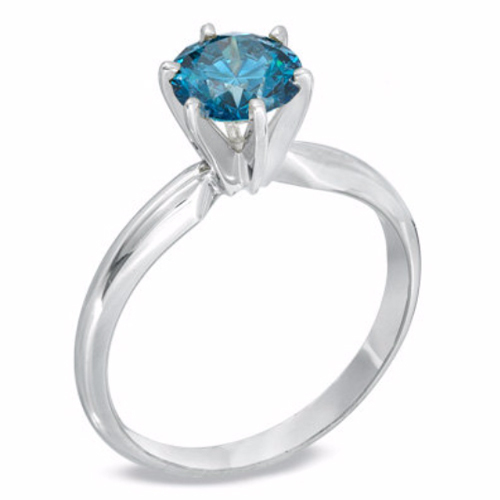 Beautiful Blue Diamond Solitaire Ring