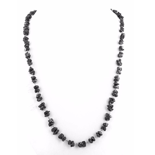 Rough Black Diamond Bead Wire Necklace