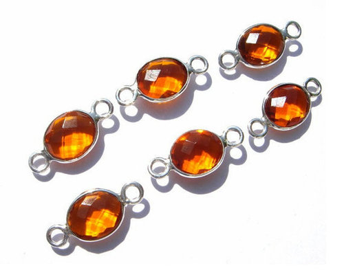 Oval Citrine Gemstone Connector