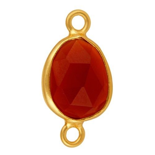 Oval Red Onyx Gemstone Connector