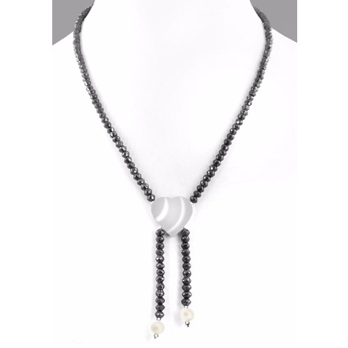 BLACK DIAMOND Beads Necklace - Certified