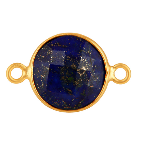 Round Lapis Lazuli Gemstone Connector