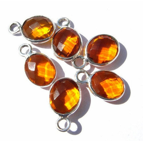 Oval Citrine Gemstone Connector