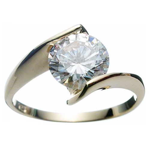 White Moissanite Solitaire Ring in Silver