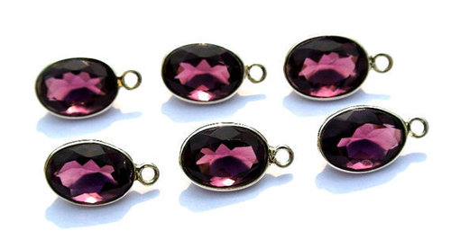 Oval Amethyst Gemstone Connector