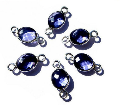 Oval Iolite Gemstone Connector