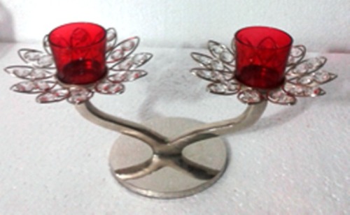 Red Flower Arms Glass Votive 2