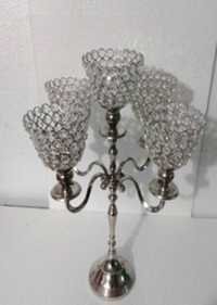 5 Arm Crystal Cone T-Light Candle Stand 3