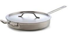 Silver Stainless Steel Saute Pan With Lid