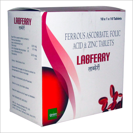 Ferrous Ascorbate Folic Acid With Zinc Tablets