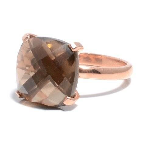 Round Smoky Topaz Gemstone Ring