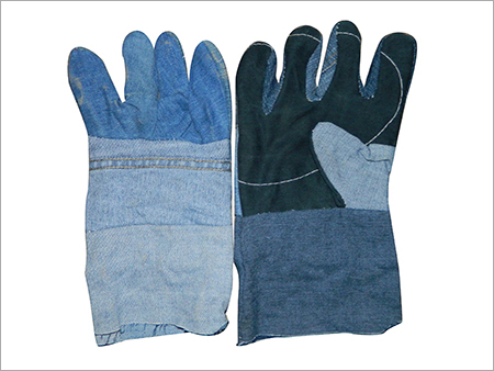 Jeans Fabric Safety Hand Gloves Gender: Male