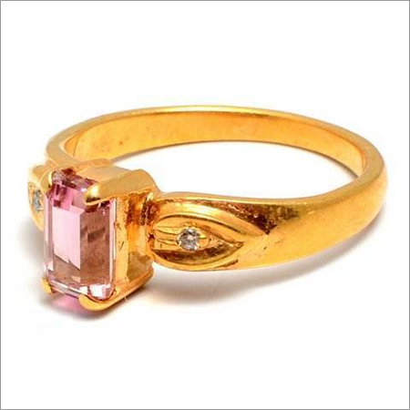 Round Tourmaline & Diamond Gemstone Ring