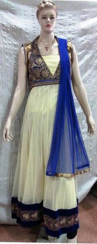 NET CREAM DRESS