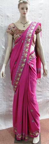 ITALIAN CRAPE SAREE PITTA WORK